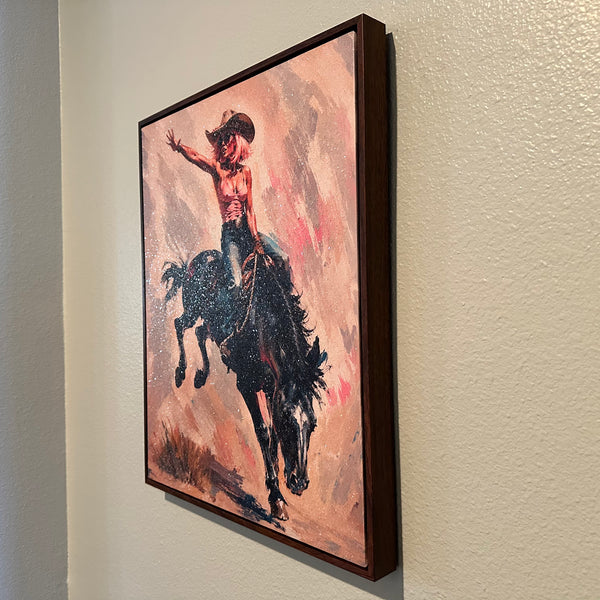 BRONCO BETTY Diamond dust framed print.